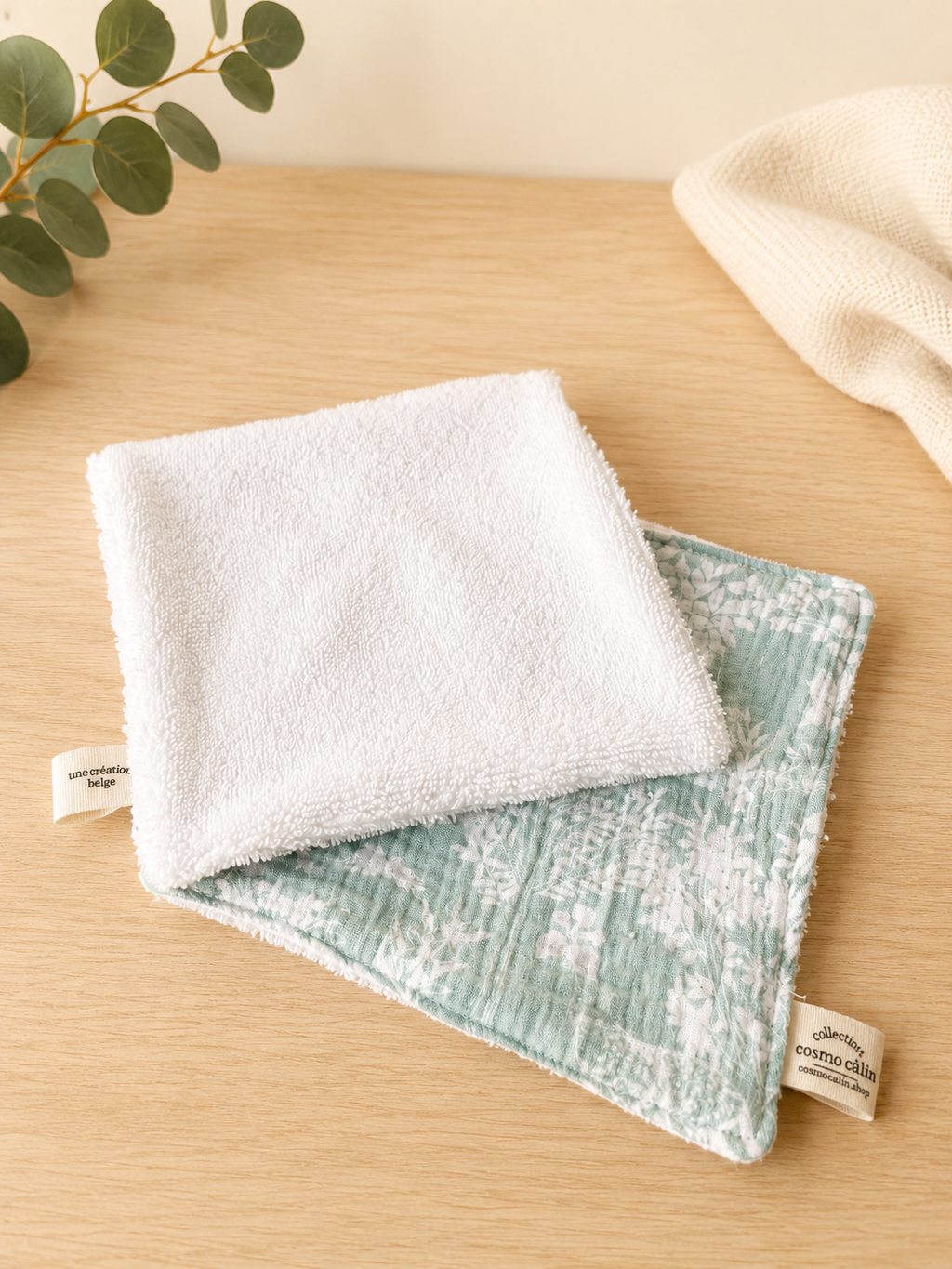 Débarbouillettes bébé lavables — lot de 2